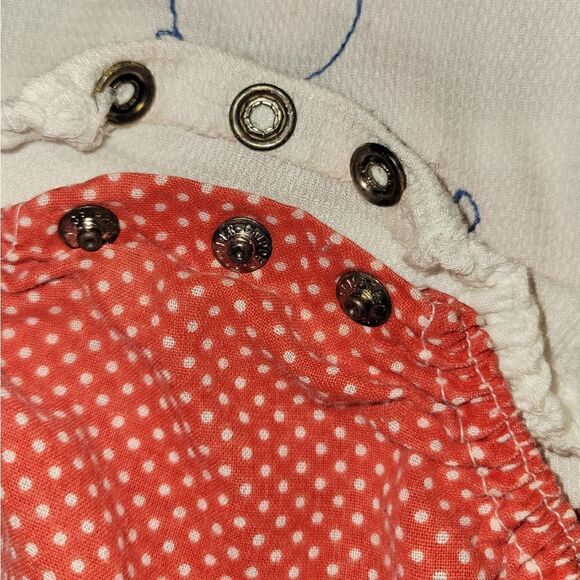Vintage Baby Eyelet Embroidered Ruffle Bottom Bubble Romper 9m - Picture 10 of 10